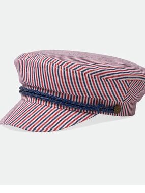 BRIXTON fisherman cap stripe blue red black NWT medium